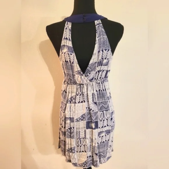 Flying Tomato Red, White, & Blue Pleated Halter Mini Dress (Size‎ Small) - Picture 7 of 11